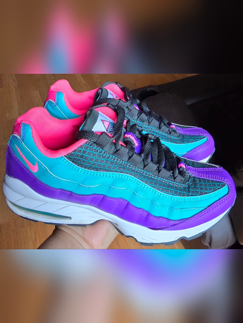 Sz 6Y Big Kids NIKE AIR MAX '95 'Hyper Grape Green' Athletic Shoes